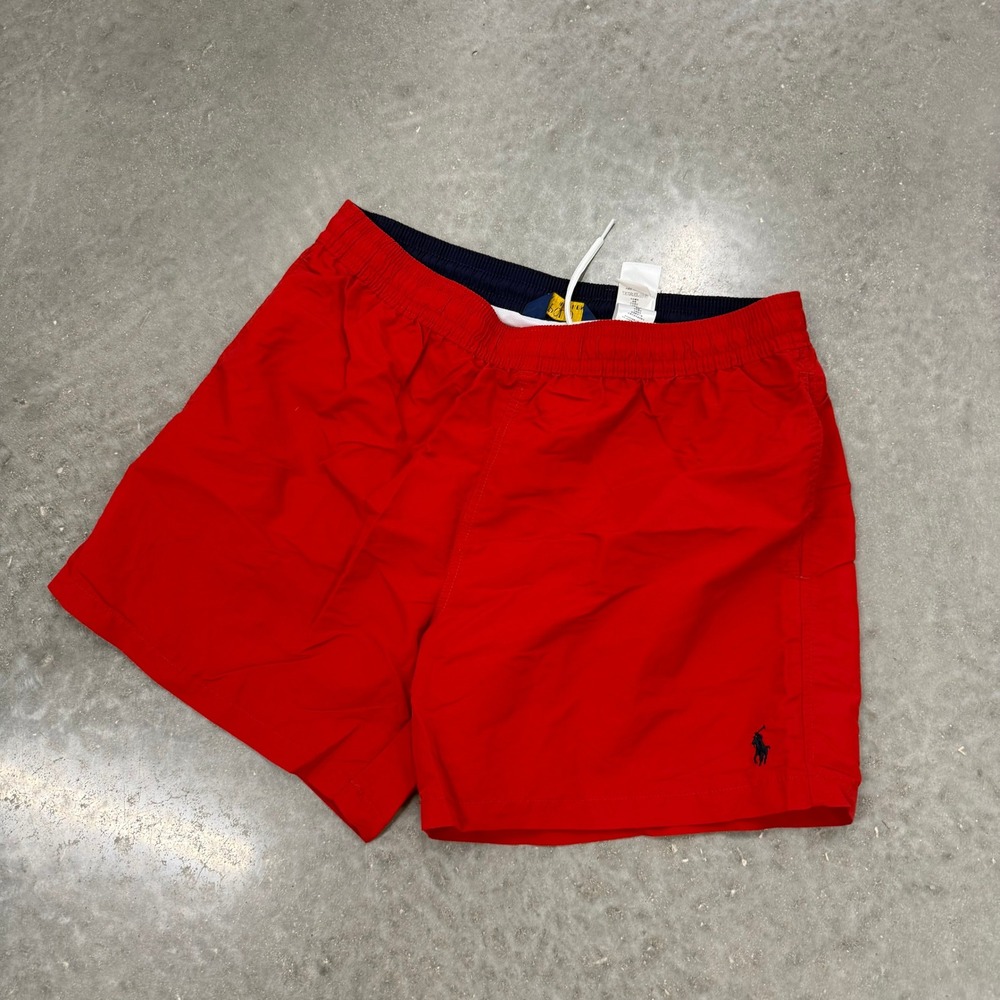 Polo Ralph Lauren Mens Red Swim Trunks Mesh Lined Shorts XL Embroidered Pony